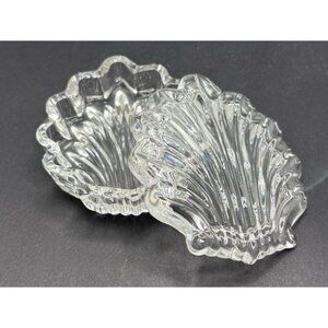 Vintage GORHAM Chantilly 4” Shell Trinket Box -Full Lead Crystal -West Germany